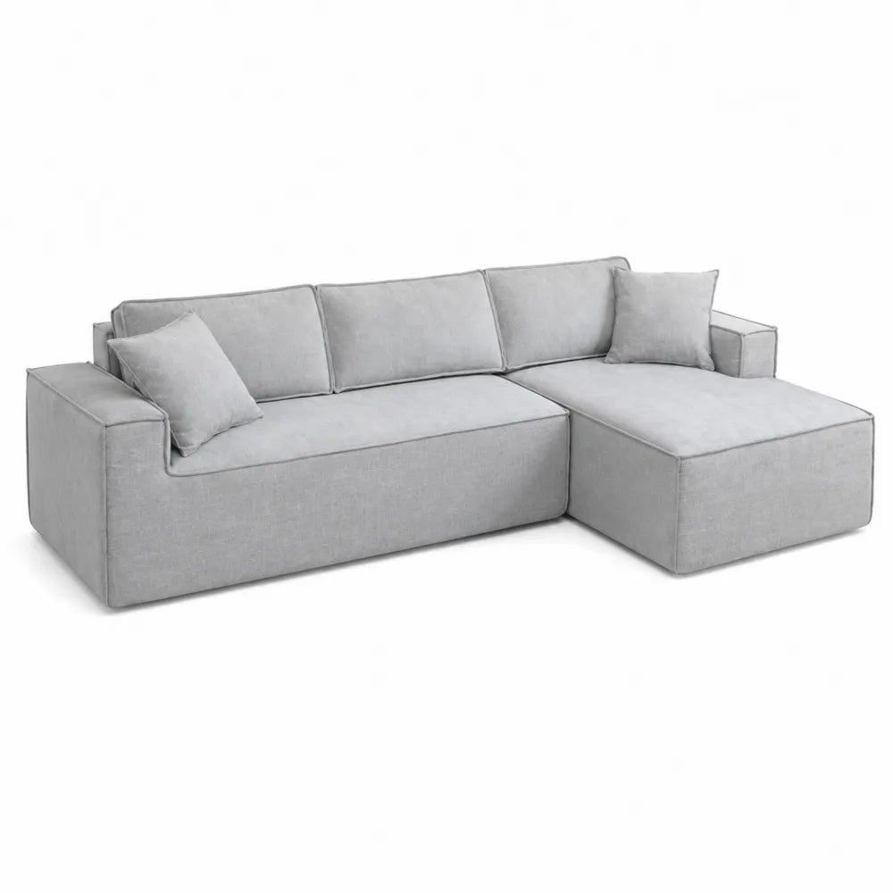 Canapé d'angle en tissu gris