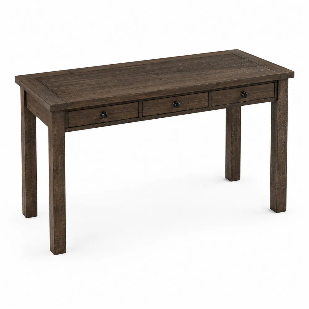 Bureau rectangulaire en bois avec tiroirs 150x60x75 cm Marron Foncé