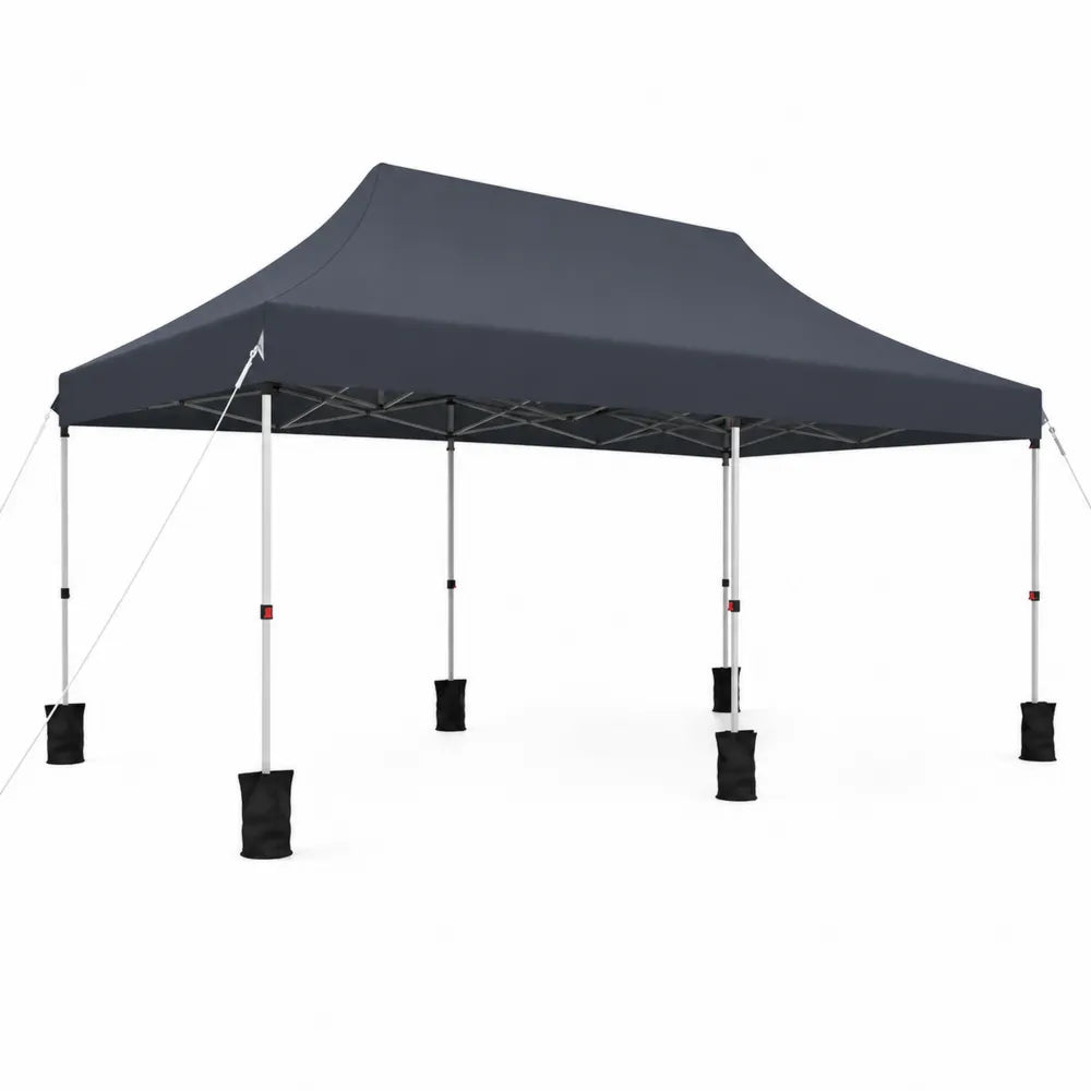 Tonnelle pliante extérieure en aluminium et polyester gris