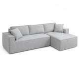 Canapé d'angle en tissu gris