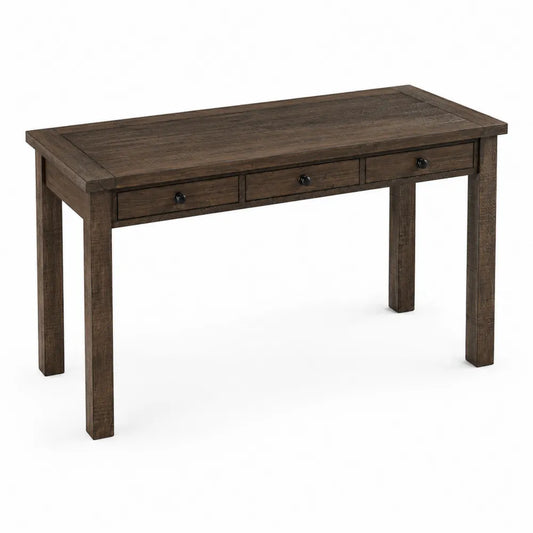 Bureau rectangulaire en bois avec tiroirs 150x60x75 cm Marron Foncé