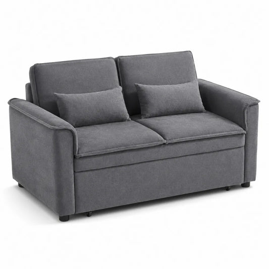 Canapé convertible 2 places en tissu gris
