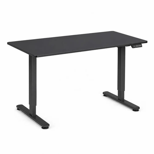 Bureau réglable en hauteur en métal et bois noir, 120x60x70-120 cm