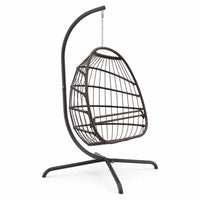 Fauteuil suspendu en rotin synthétique avec support en acier
