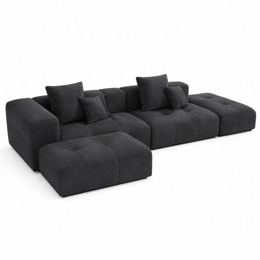 Canapé modulaire en tissu avec coussins inclus 300x150x70cm